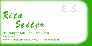 rita seiler business card